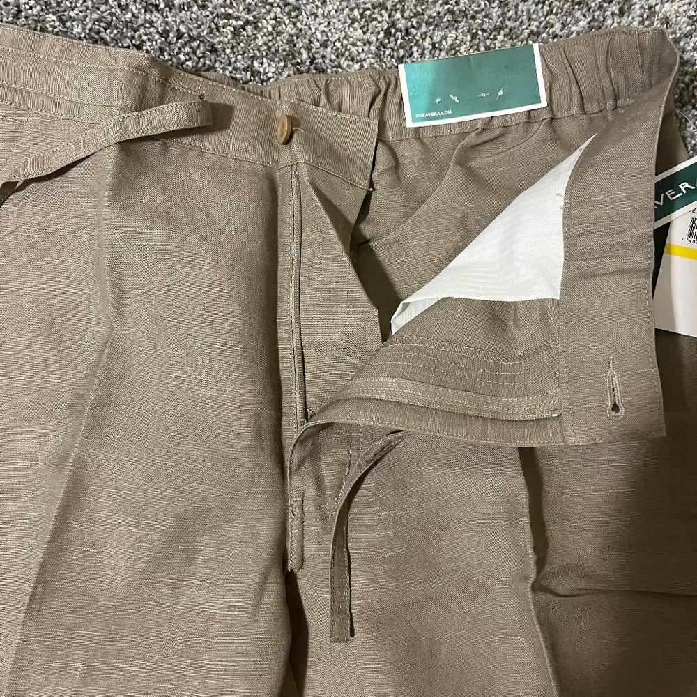 Men's Cubavera Linen -blend Drawstring Pants; size M; 32" Long - Picture 6 of 16